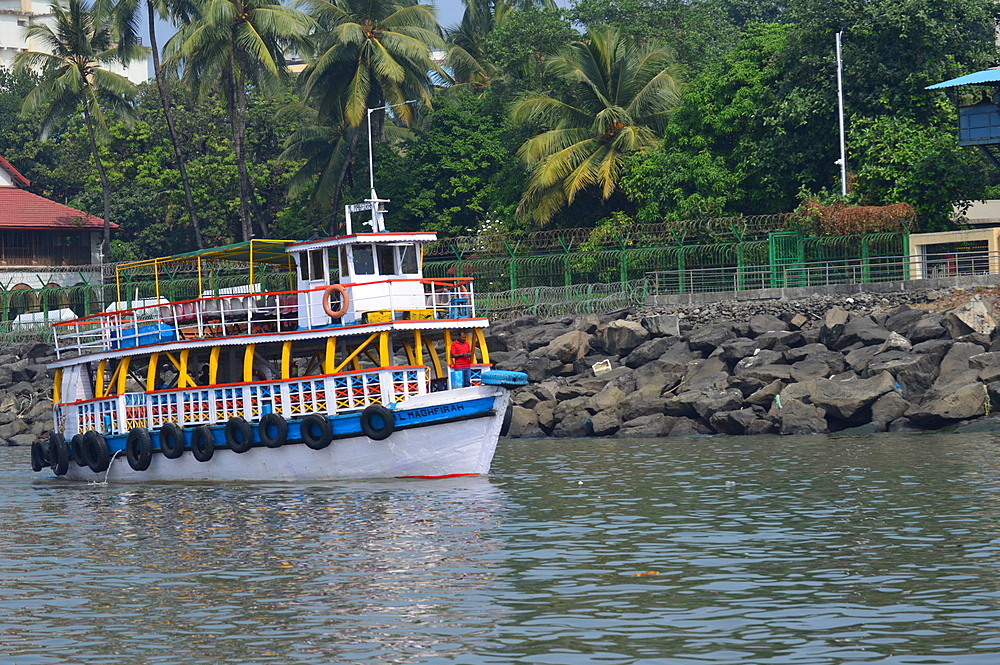 Popular ferry services between Mumbai and Elephanta caves Maharashtra India.