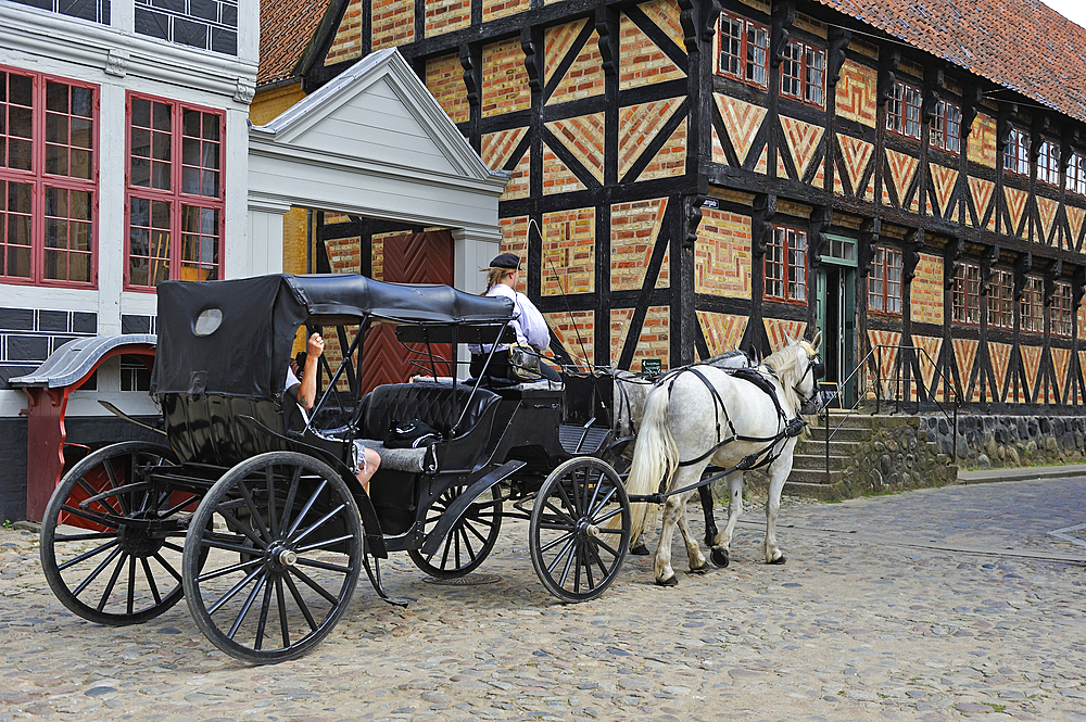 Den Gamle By or The Old Town, open air town museum that consists of 75 historical buildings collected from 20 townships in all parts of the country (originally erected between 17th and 20th century), Aarhus, Jutland Peninsula, Denmark, Northern Europe