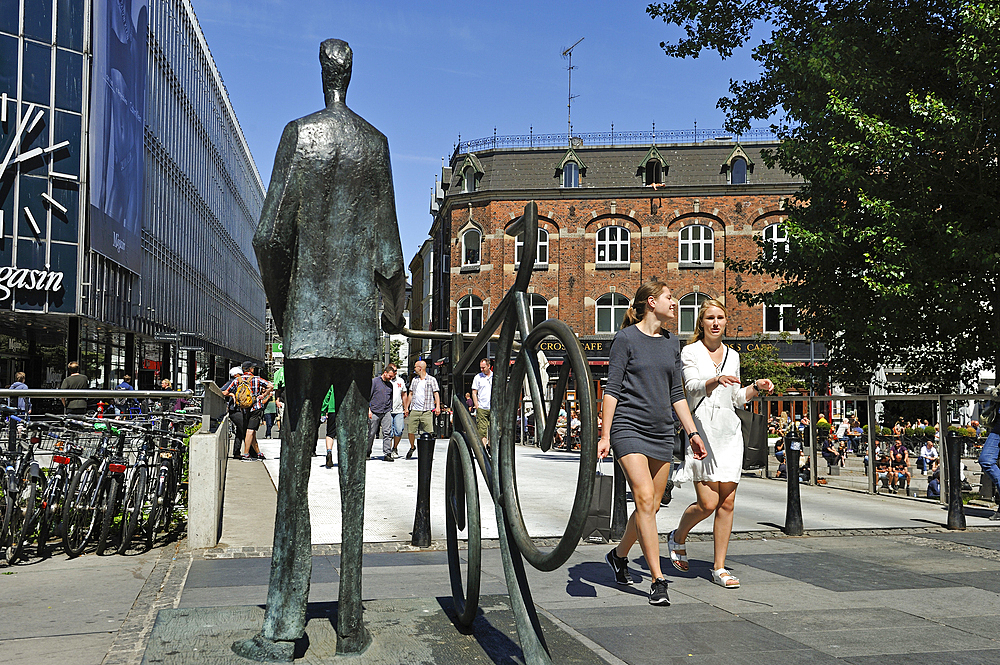 Sculpture in the Frederiksgade street, Aarhus, Jutland Peninsula, Denmark, Europe