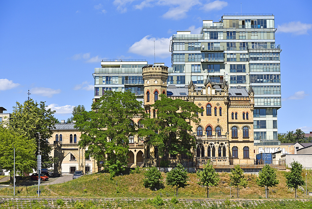 Raduskevicius Palace on the edge of Neris River, Vilnius, Lithuania, Europe