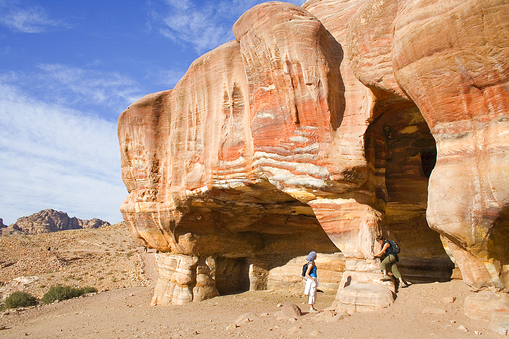 Rock-cut tomb , Petra, UNESCO World Heritage Site, Jordan, Middle East