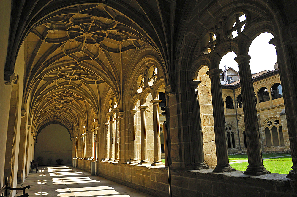 cloister of the ancient Dominican monastery of the 16th century housing the San Telmo Museum, San Sebastian, Bay of Biscay, province of Gipuzkoa, Basque Country, Spain,Europe