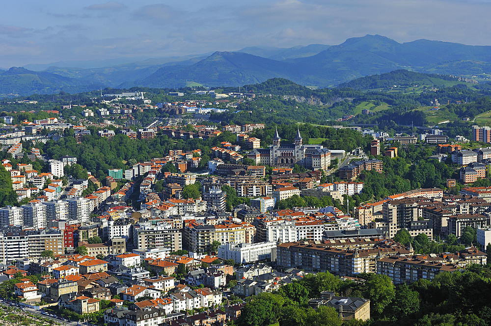 View from the Monte Igeldo, San Sebastian, Bay of Biscay, province of Gipuzkoa, Basque Country, Spain, Europe