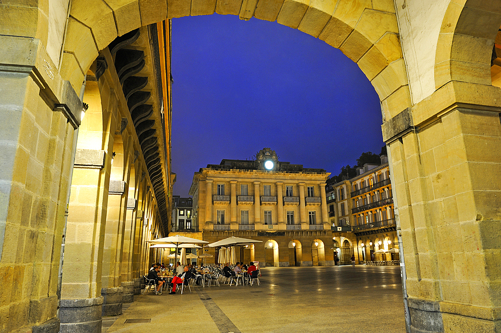 Plaza de la Constitucion, Old Town, San Sebastian, Bay of Biscay, province of Gipuzkoa, Basque Country, Spain, Europe