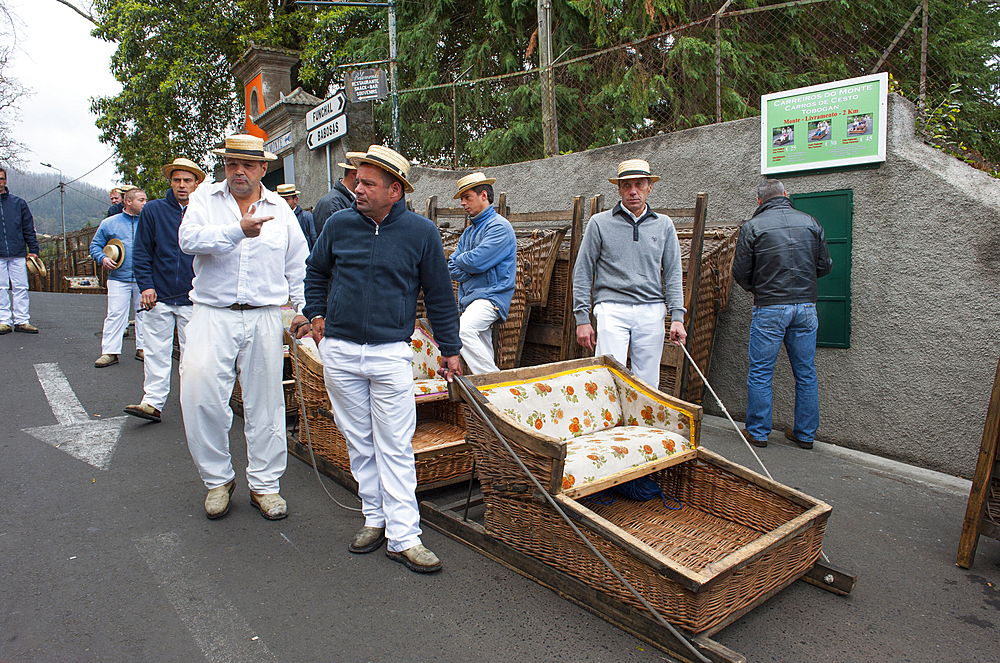 traditional sledge (cestinhos) in Monte area,Funchal,Madeira island,Atlantic Ocean,Portugal