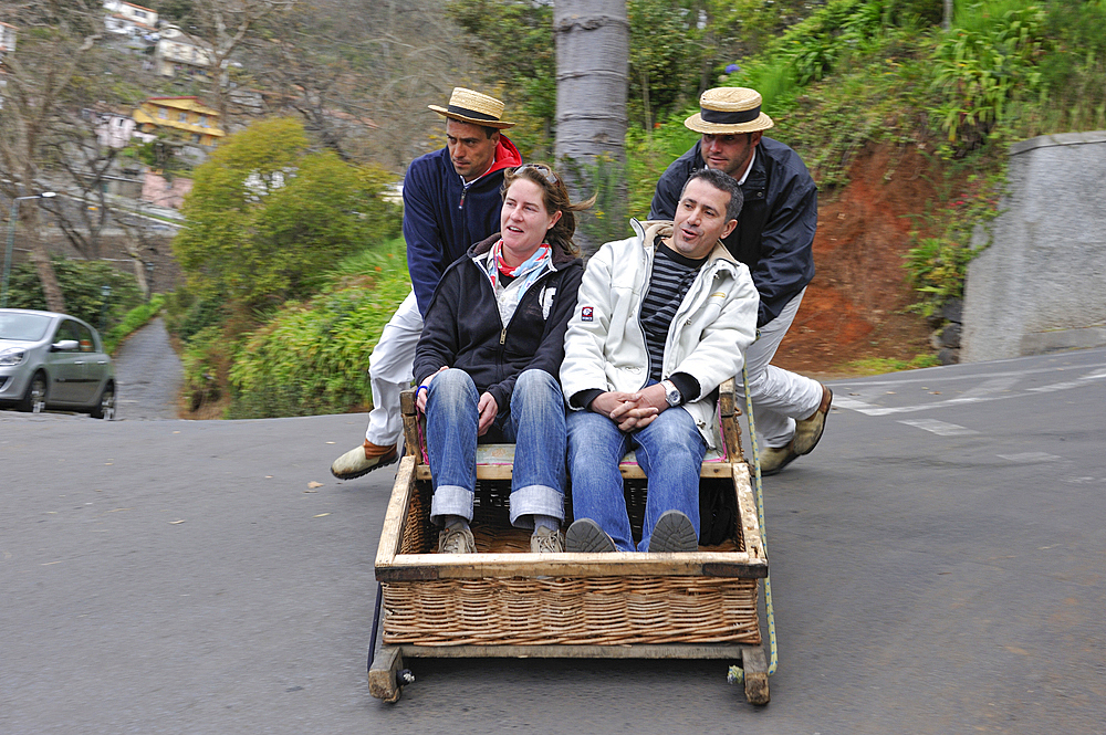 traditional sledge (cestinhos) in Monte area,Funchal,Madeira island,Atlantic Ocean,Portugal