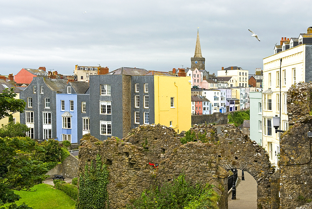 Tenby, south-west Wales, lying on Carmarthen Bay,Pembrokeshire,Wales,United Kingdom,Great Britain,Europe