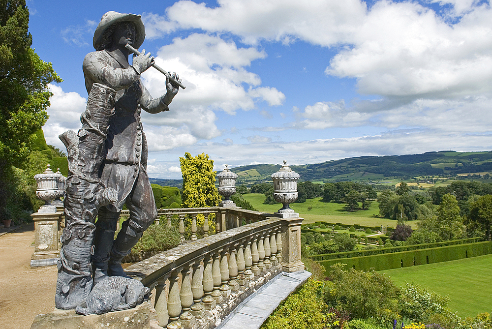 Statue in the gardens of Powis Castle, Powys, Wales, United Kingdom