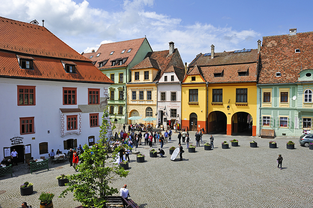 Cetatii square, Old Town, Sighisoara, UNESCO, Transylvania, Romania