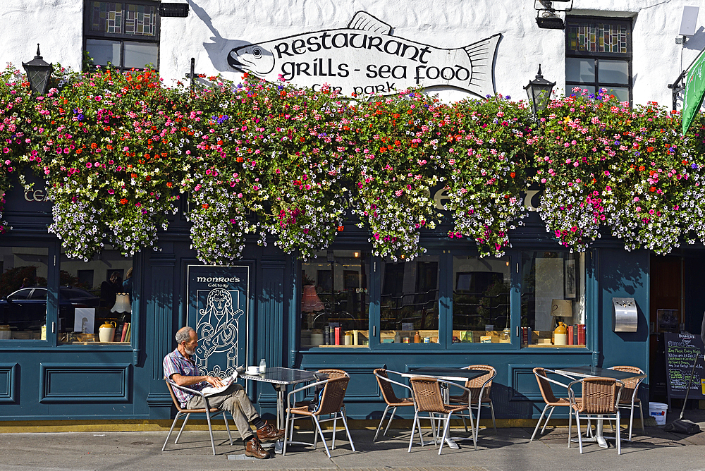 Terrace of Monroe's Tavern, Fairhill Road Upper, Galway, Connemara, County Galway, Connacht, Republic of Ireland