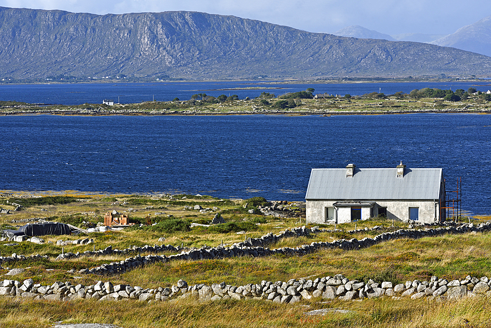 Landscape at the north of Lettermore island, west coast, Connemara, County Galway, Connacht, Republic of Ireland