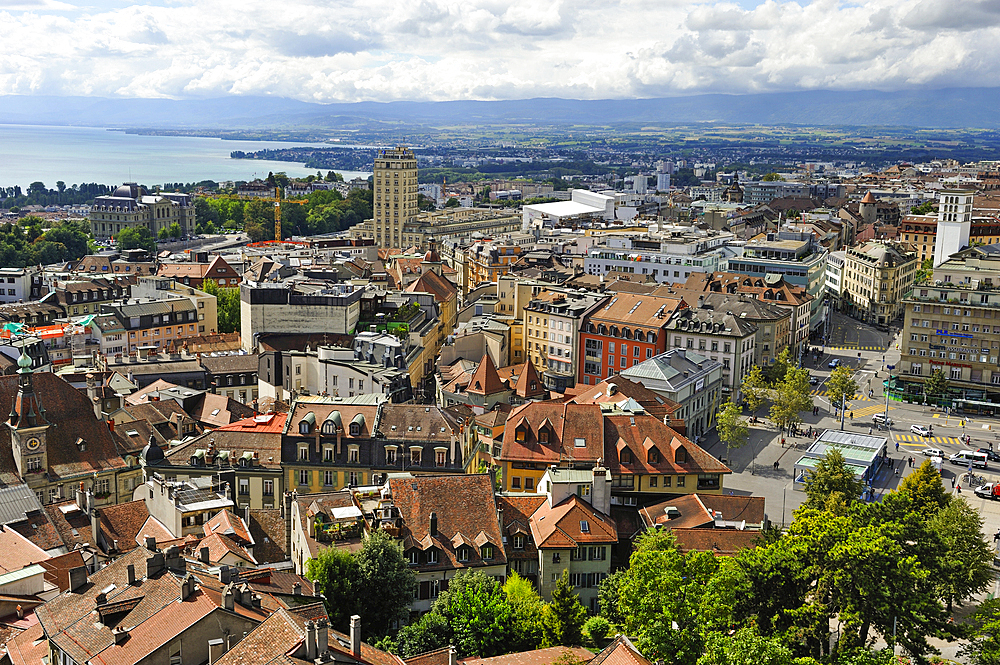 View from the tower of the Cathedral of Notre Dame, Lausanne, Canton of Vaud, Switzerland