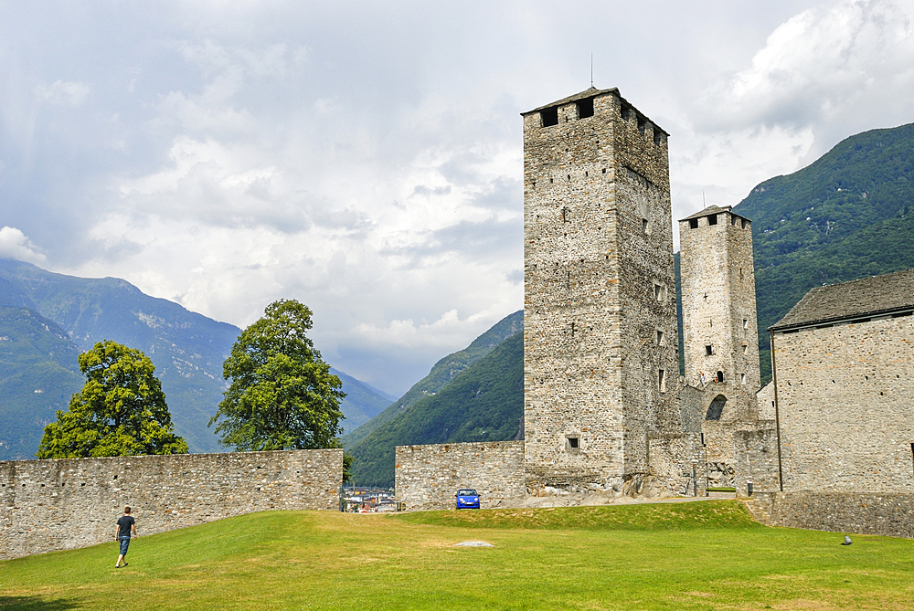 Castelgrande courtyard, Bellizona, Canton Ticino, Switzerland