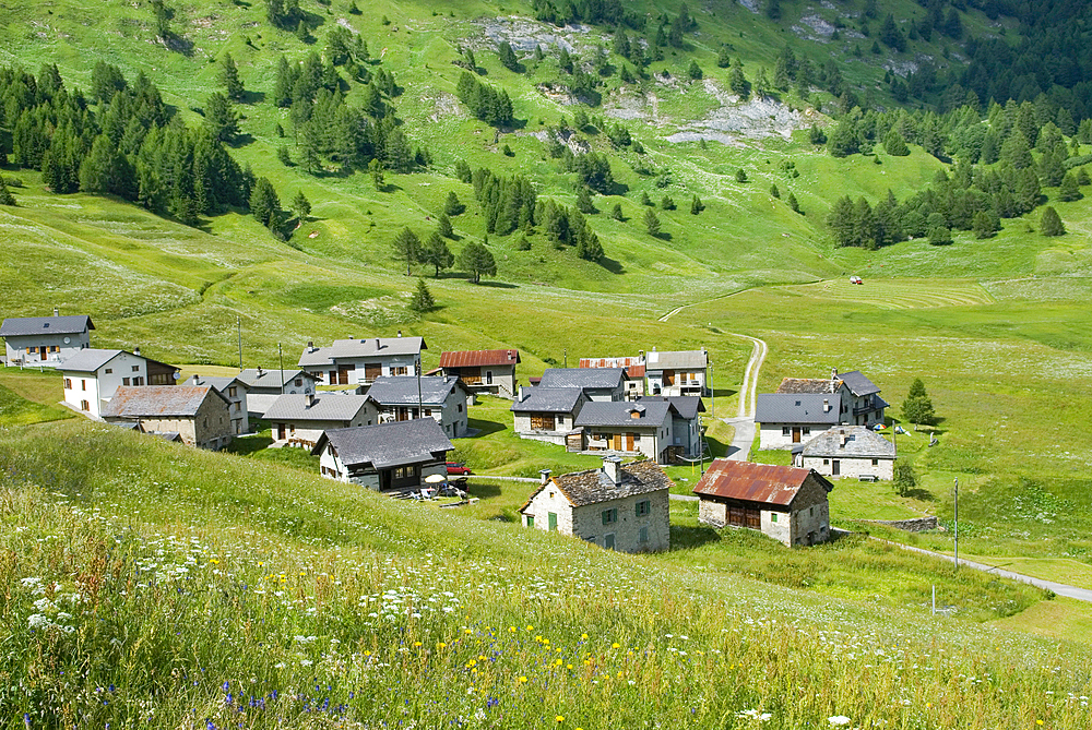 Marsano village, Blenio valley, Canton Ticino, Switzerland