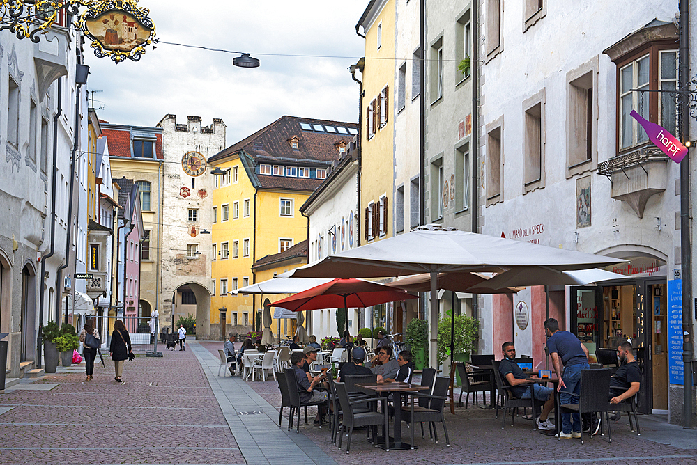 Via Centrale (Stadtgasse), Brunico (Bruneck), region of Trentino-Alto Adige, Sudtyrol, South Tyrol, Italy, South-central Europe