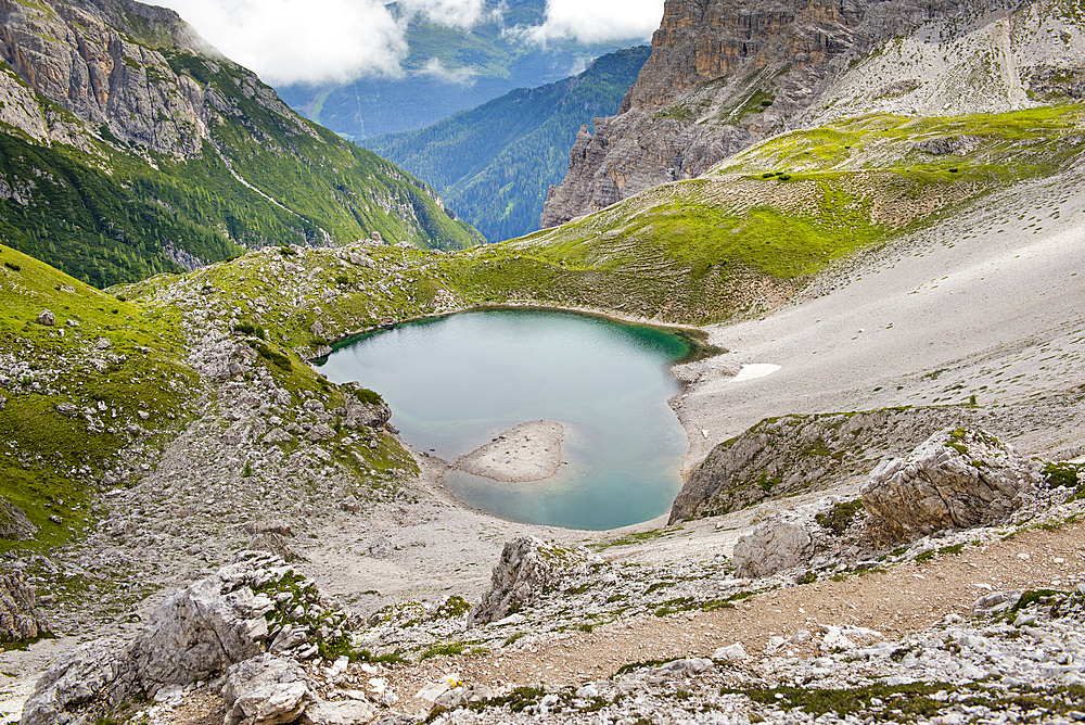 Lago dei Piani inferiore, Three Peaks Nature Park, Dolomites, South Tyrol (Alto Adige), Italy