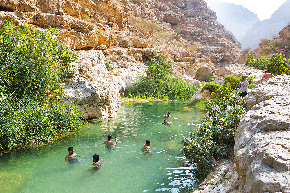 Wadi Shab, canyon near Tiwi, Sultanate of Oman, Arabian Peninsula