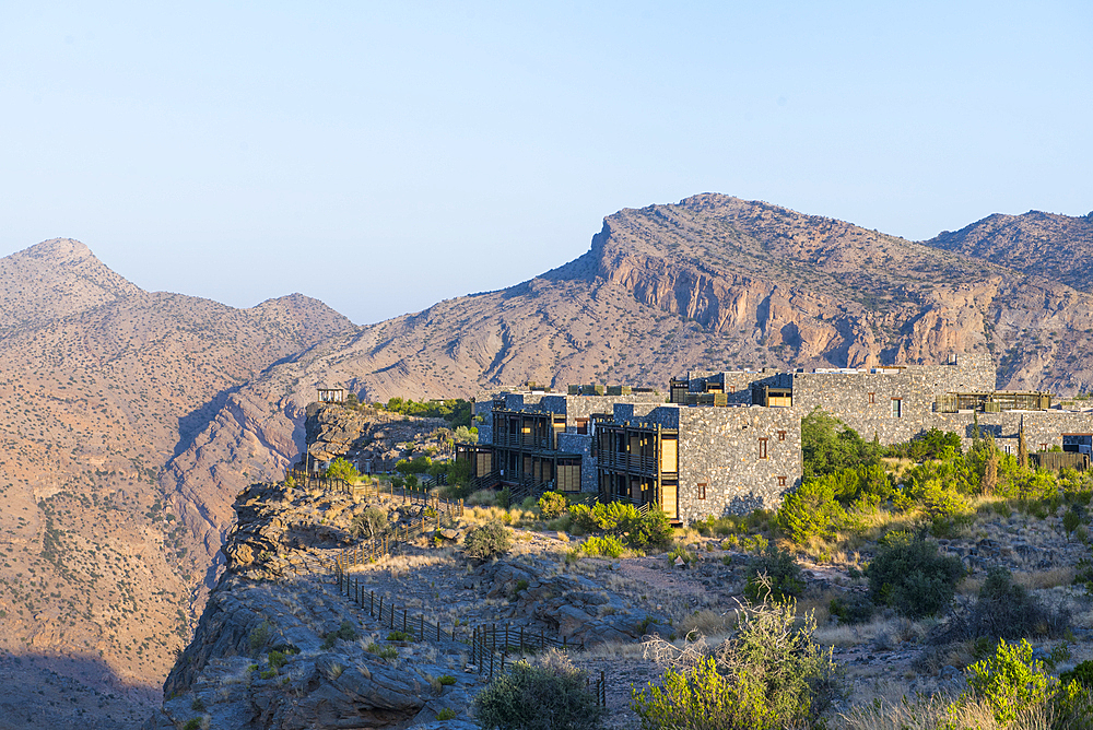 Alila Jabal Akhdar hotel, nestled 2000 metres above sea level, surrounded by Al Hajar Mountains, Sultanate of Oman, Arabian Peninsula