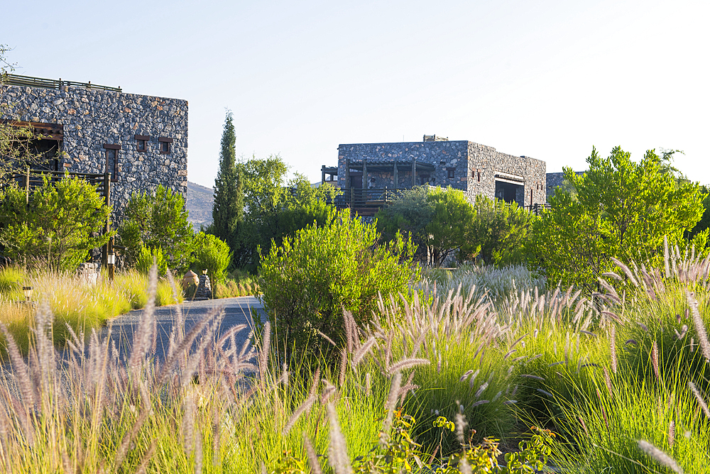 Alila Jabal Akhdar hotel, nestled 2000 metres above sea level, surrounded by Al Hajar Mountains, Sultanate of Oman, Arabian Peninsula