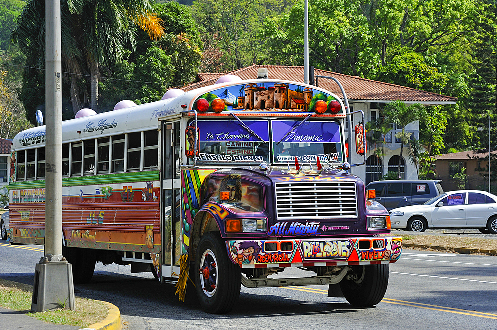 Diablo Rojo (Red Devil) bus in Panama, Panama City, Republic of Panama, Central America