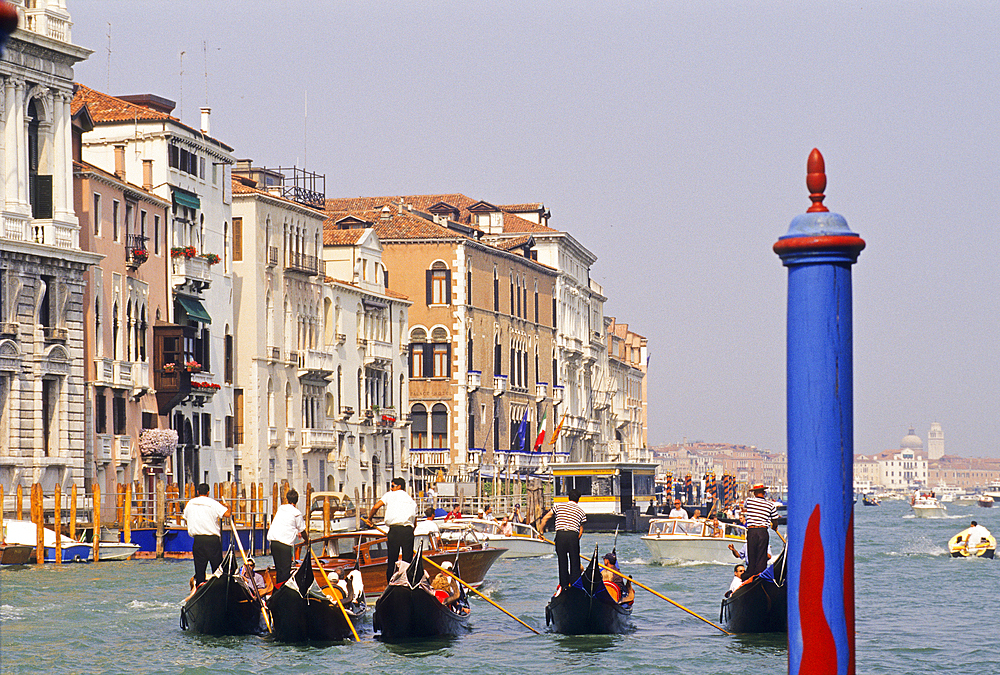 Gondolas on the Grand Canal, Venice, UNESCO World Heritage Site, Veneto region, Italy, Europe