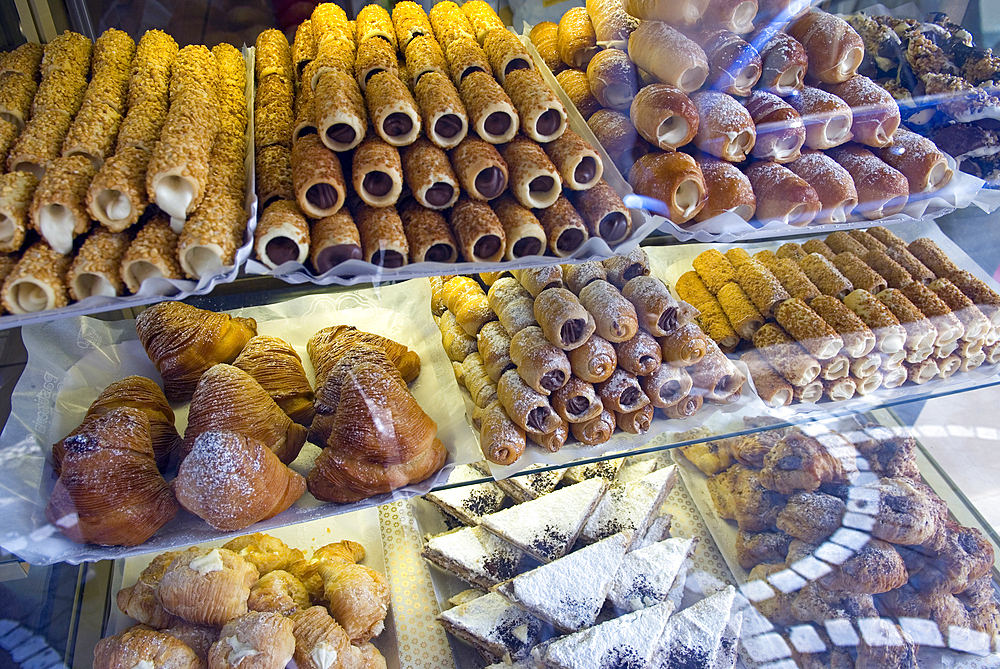 Dessert and pastry display, Naples, Campania region, Italy, Europe