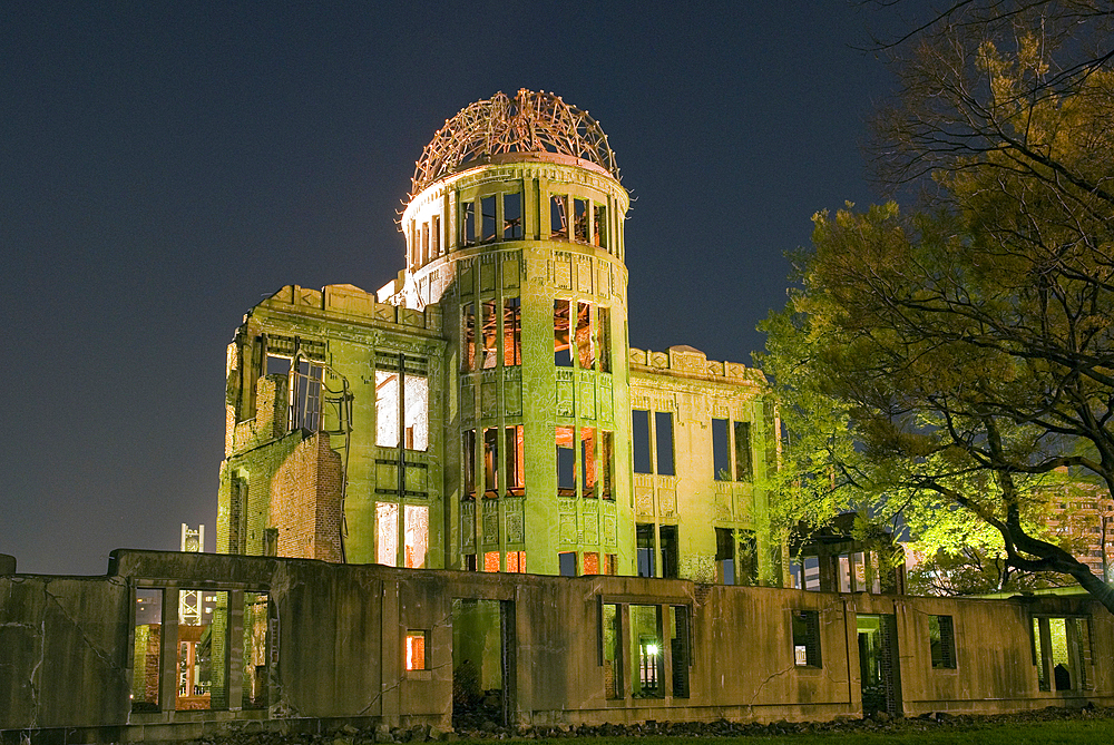 Peace Memorial called the Genbaku Dome or A-Bomb Dome, one of the few buildings remained standing after the atomic bombing of Hiroshima on 6 August 1945, Hiroshima, Japan