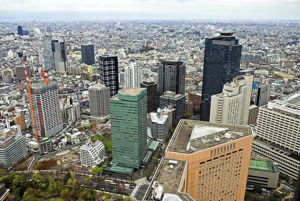 Aerial view from the Tokyo Metropolitan Government Building, Shinjuku ward, Tokyo, Japan