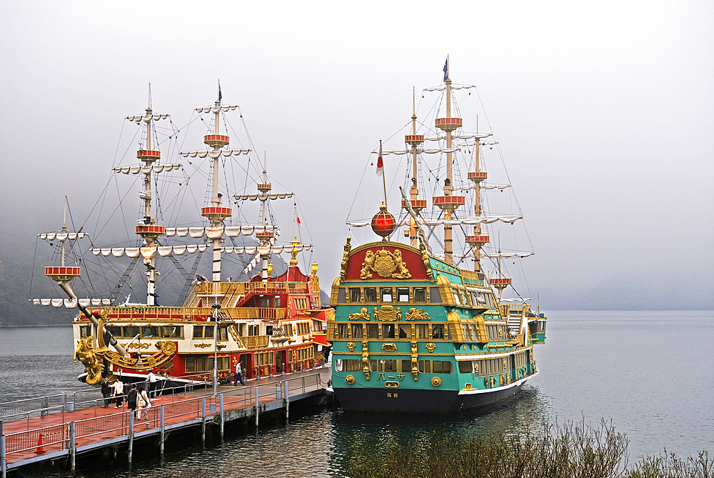Sightseeing boat on Lake Ashi, Japan's Hakone National Park, Japan