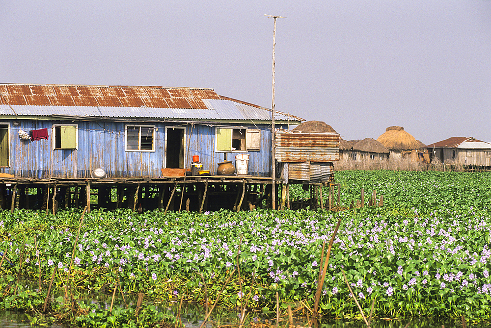 House on stilts at Ganvie lake village in Lake Nokoué, near CotonouGulf of Guinea,West Africa