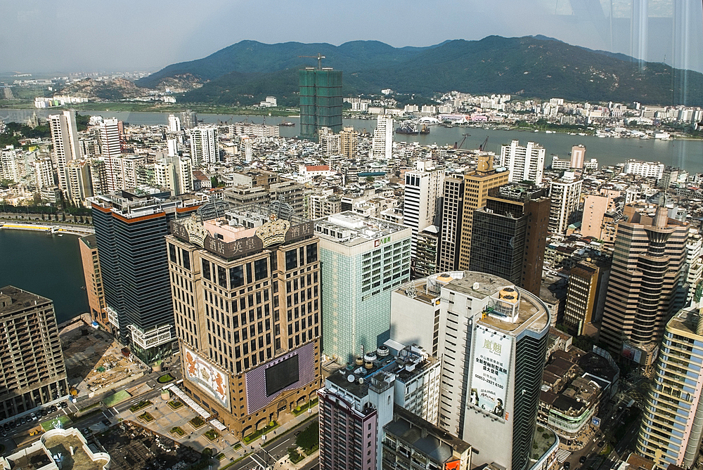 Aerial view from Grand Lisboa hotel,Macau,Special Administrative Region,China,Asia