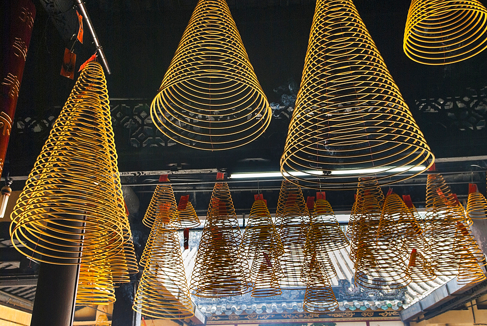 Spiral incense, Kun Iam buddhist Temple,goddess of Mercy,Macau,Special Administrative Region,China,Asia