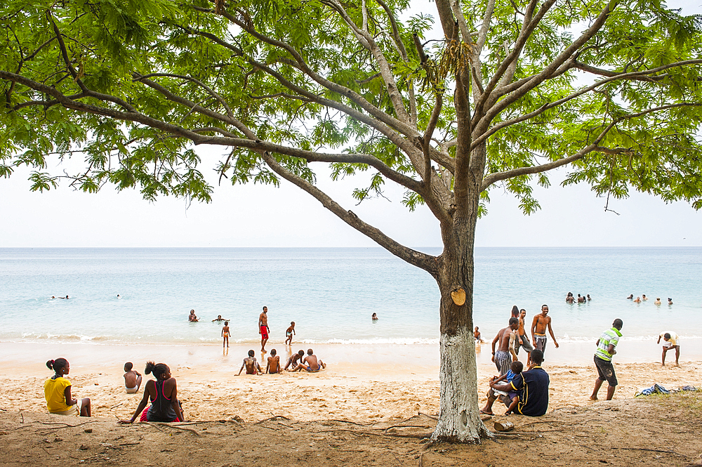 Praia dos Tamarinos (Tamarind beach) on the northern coast of Sao Tome Island, Republic of Sao Tome and Principe,Africa