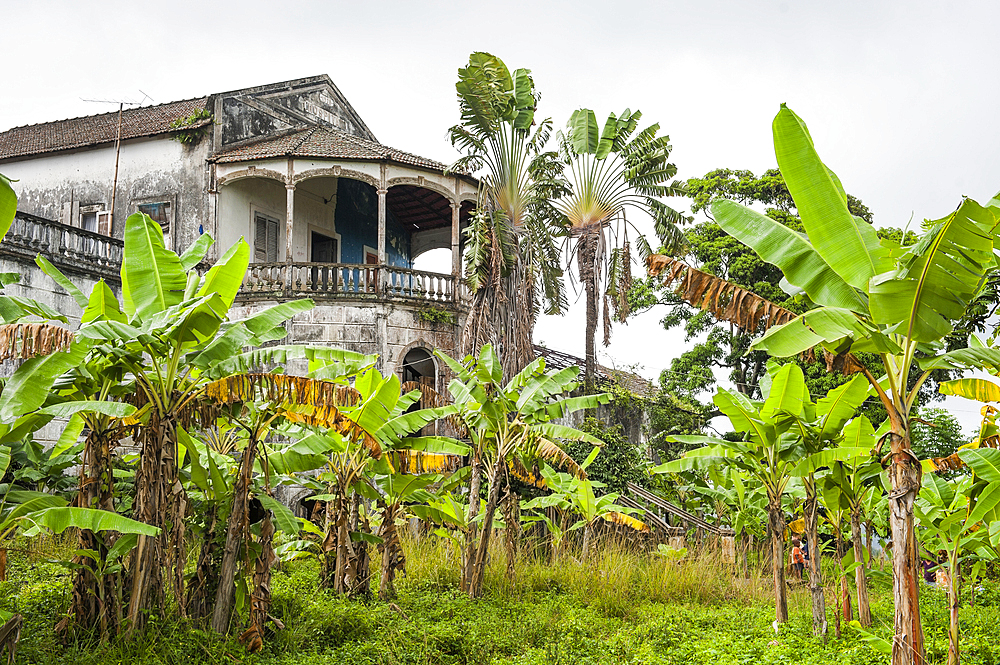 Former ruined hospital of the roca (plantation) Agua Ize, Sao Tome Island, Republic of Sao Tome and Principe,Africa