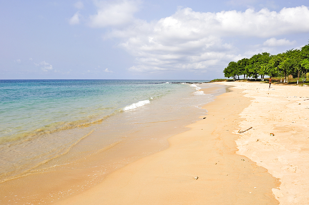 Praia dos Tamarinos (Tamarind beach) on the northern coast of Sao Tome Island, Republic of Sao Tome and Principe,Africa