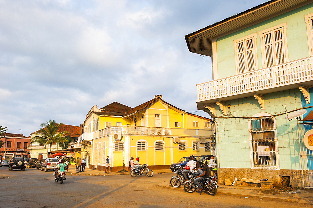 Colonial style architecture in the city of Sao Tome,Sao Tome Island, Republic of Sao Tome and Principe,Africa