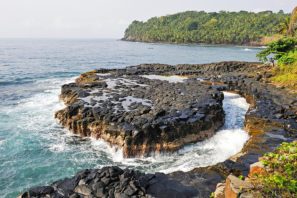 Boca do Inferno (Mouth of Hell) on the East coast of Sao Tome Island, Republic of Sao Tome and Principe,Africa