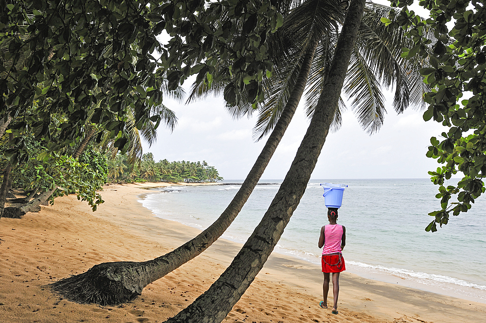 Ihame beach in the far southern part of Sao Tome Island, Republic of Sao Tome and Principe,Africa