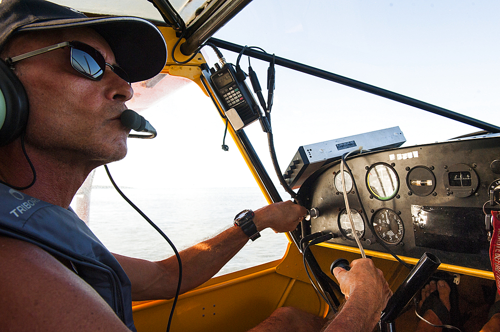 Pilot of hydroplane, Guadeloupe, overseas region of France,Leewards Islands, Lesser Antilles, Caribbean