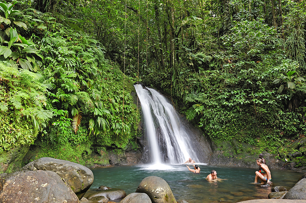 Cascade aux Ecrevisses (Crayfish Waterfall), Route de la Traversee (Crossing Road), Basse-Terre, Guadeloupe, overseas region of France,Leewards Islands, Lesser Antilles, Caribbean