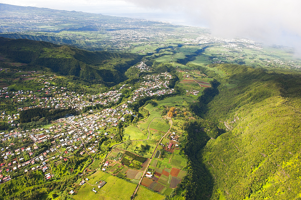 Aerial view over the West Coast, Reunion