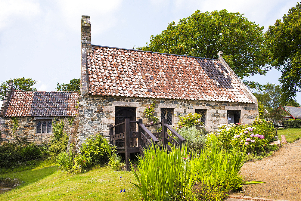 The Chapel at La Seignerie (17th Century), traditional residence of the Seigneur of Sark, Open to the public for the visit of the gardens, Sark island, Channel Islands, Bailiwick of Guernsey, United Kingdom
