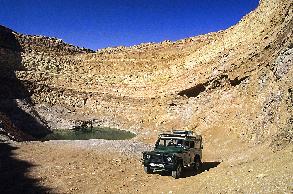 Makhtesh Ramon is a geological landform,commonly known as 'crater' but more accurately described as erosion cirque,Negev,Israel,Middle East,Western Asia