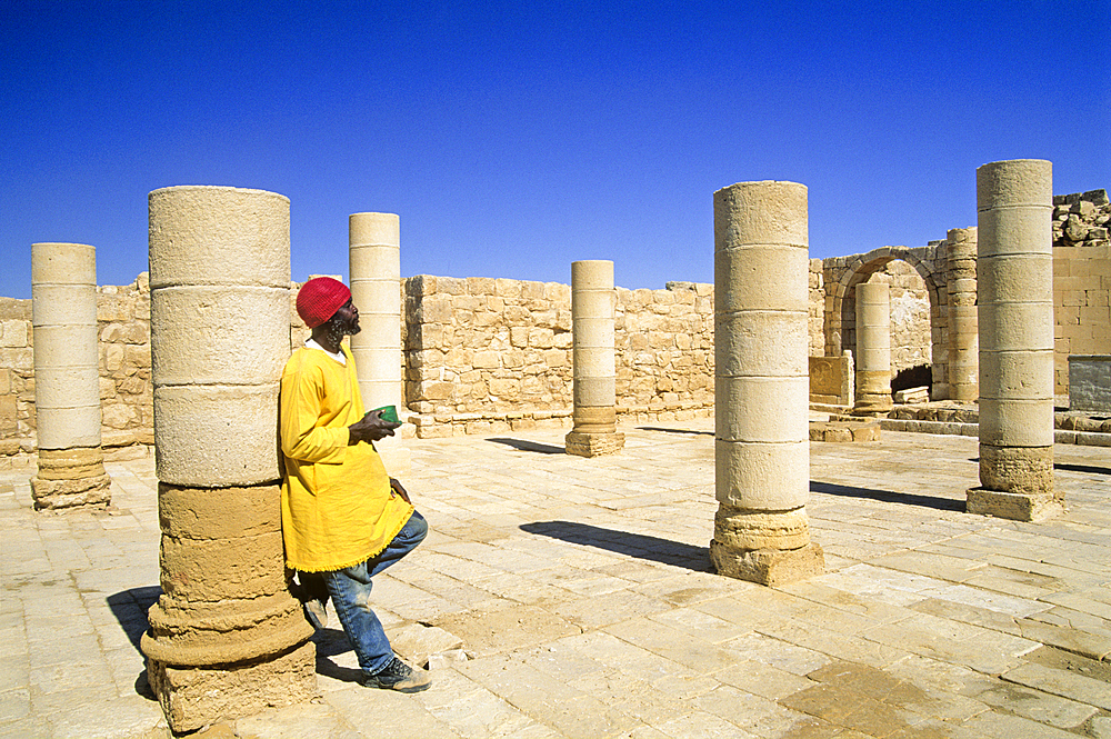 Church of Theodorus,Avdat also known as Ovdat or Obodat was the most important historic city on the Incense Route after Petra between the 7th and the 1st centuries BCE. It was inhabited by Nabataeans, Romans and Byzantines. Negev,Israel,Middle East,Wester