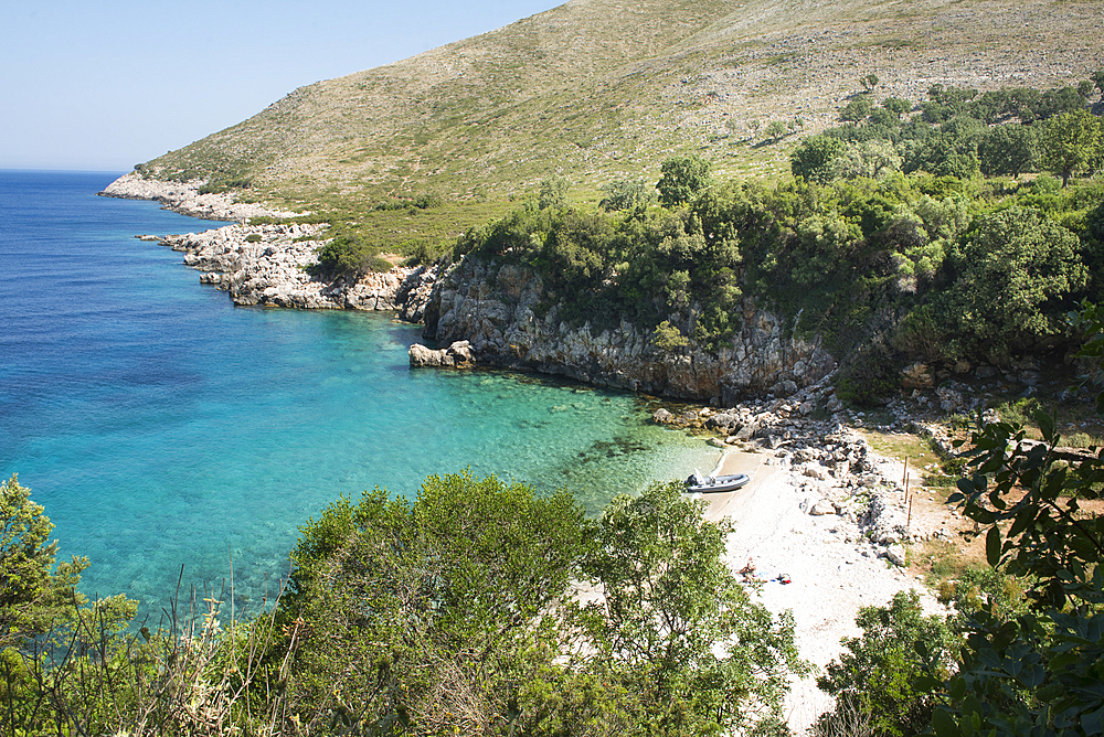 Cove and beach of Brisana, Peninsula of Karaburun, within the Karaburun-Sazan Marine Parc, Vlore Bay, Albania, Europe