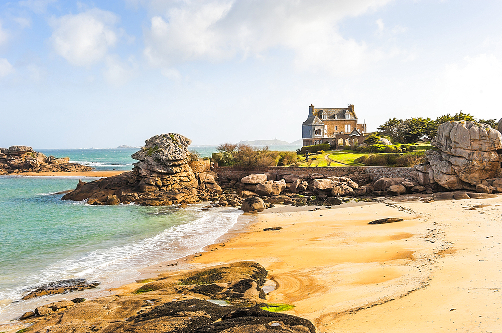 One of the beaches of Tregastel,Cotes-d'Armor department,Region of Brittany,France,Europe