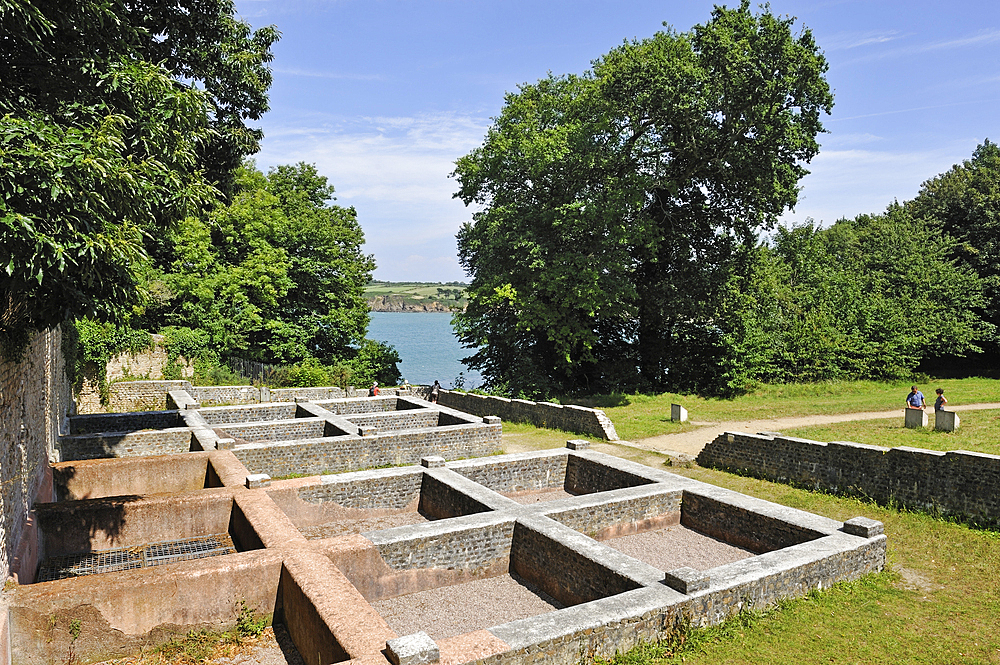 Remains of an ancient Garum factory, from Gallo-Roman period, Plomarc'h Pella site,Douarnenez,Finistere department,Brittany region,west of France,western Europe