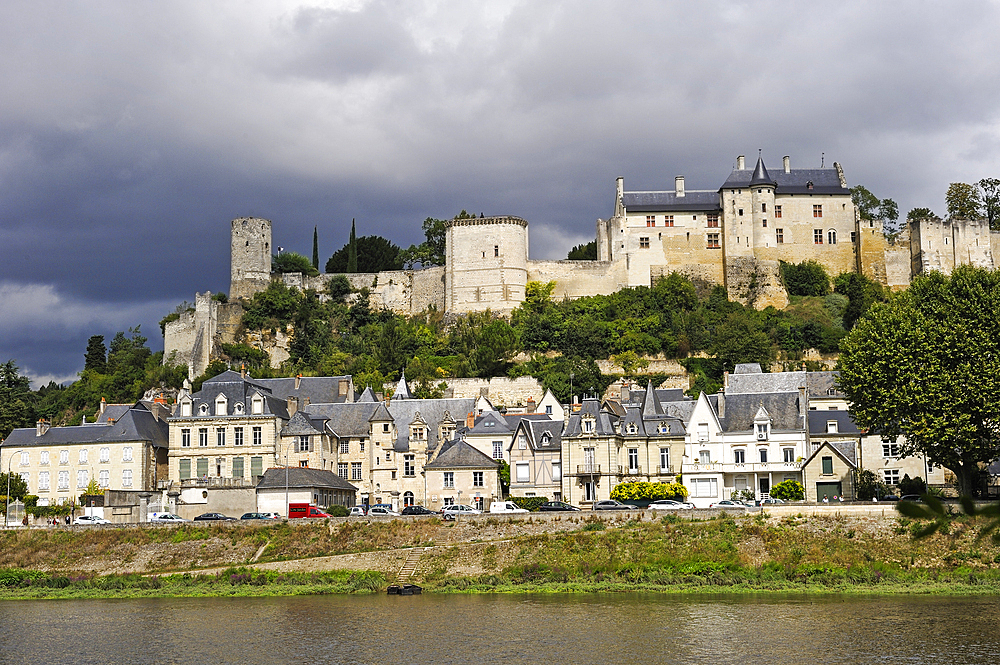 Historic town of Chinon on the banks of the Vienne river, Loire valley,Indre-et-Loire department, Centre region,France, Europe