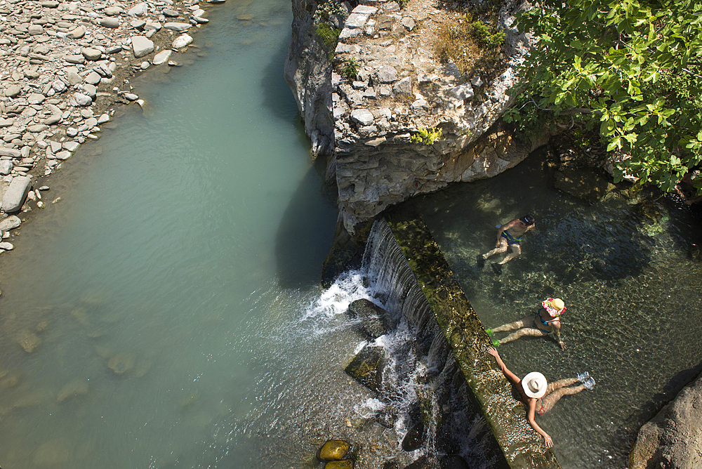 Hot Springs at the Langarice Canyon, Vjosa (Vjose) River, Albania, Europe