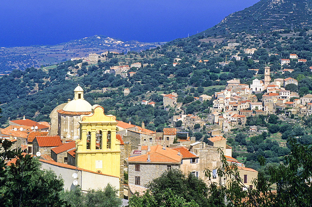 Cateri, village in Balagne region, above Mediterranean Sea, Upper Corsica,Northern Corsica,France,Europe